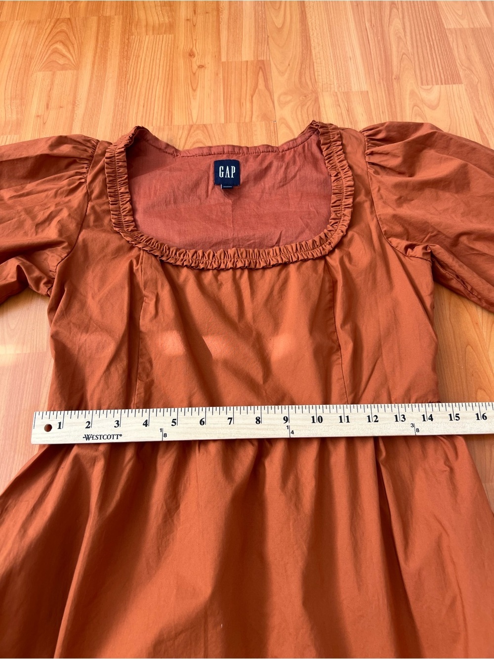 Gap Puff Sleeve Ruffle Neck Mini Dress - Picture 9 of 10